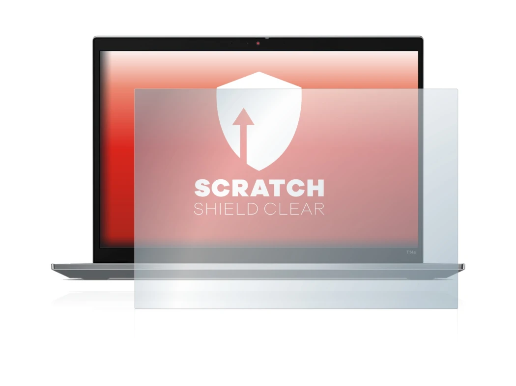 Immagine del dispositivo Lenovo ThinkPad T14s Gen 3 con un'ampia varietà di protezioni per lo schermo.