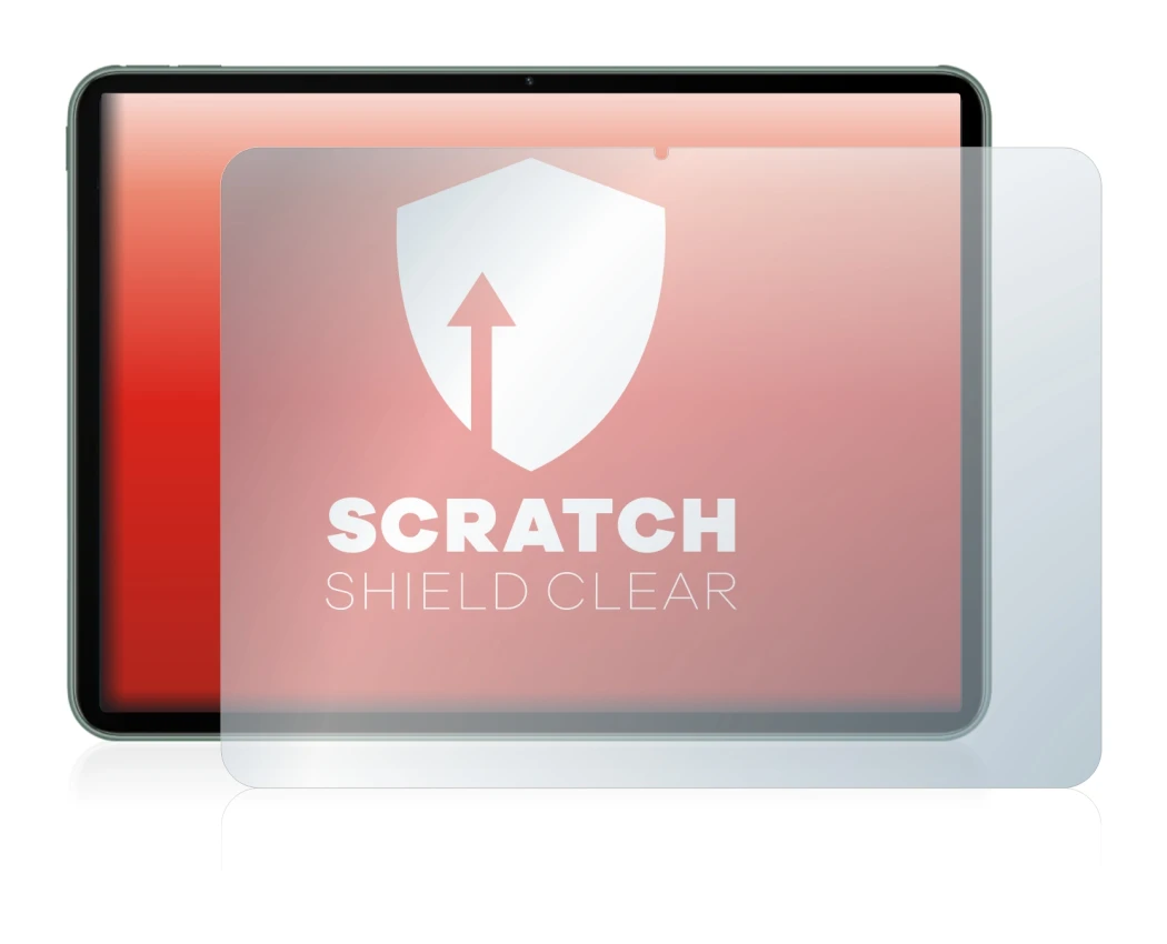 Immagine del dispositivo OnePlus Pad con un'ampia varietà di protezioni per lo schermo.