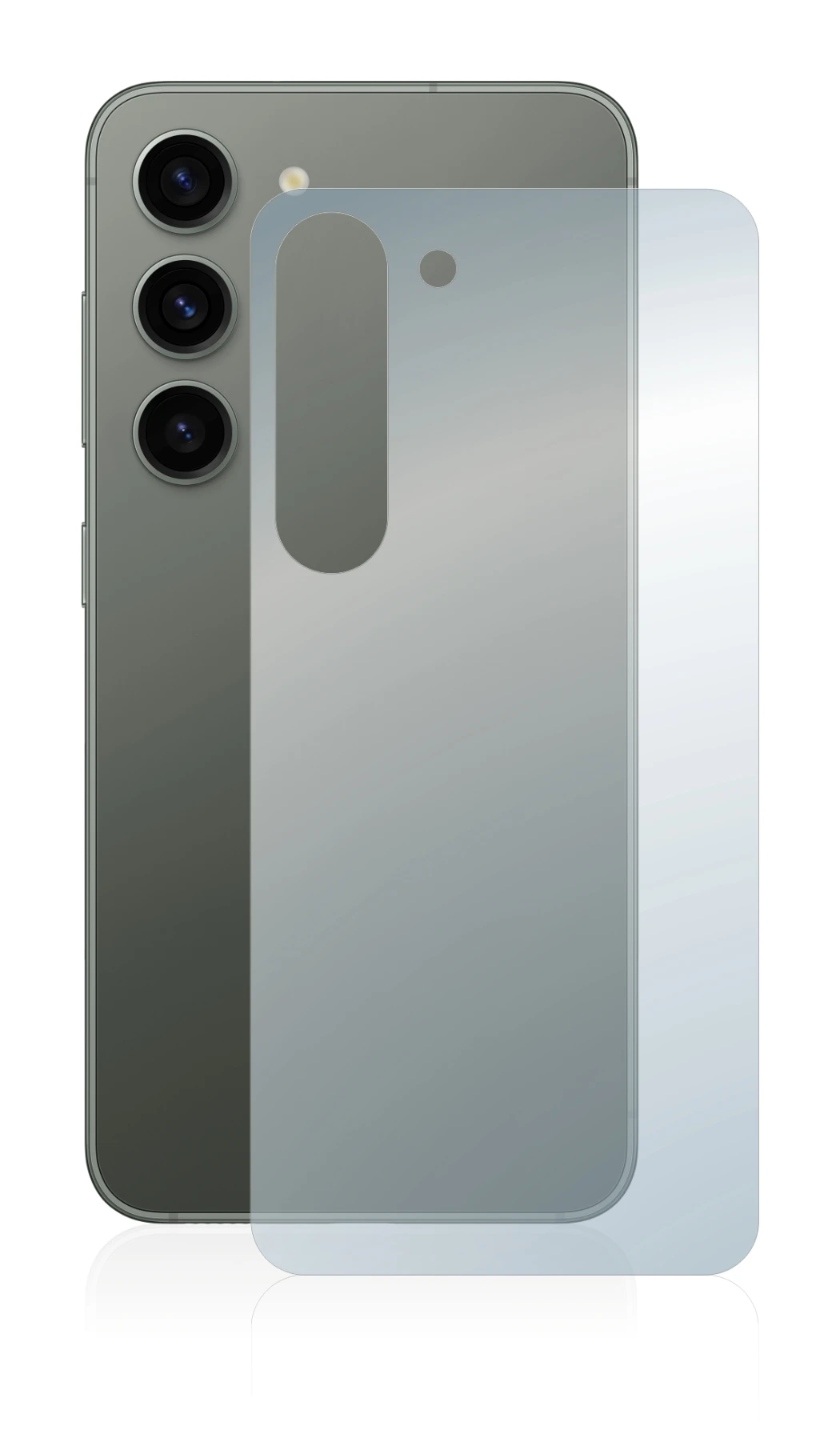 Immagine del dispositivo Samsung Galaxy S23 Plus (Posteriore) con un'ampia varietà di protezioni per lo schermo.