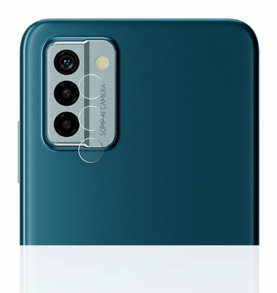 Immagine del dispositivo Nokia G22 (SOLO Fotocamera) con un'ampia varietà di protezioni per lo schermo.