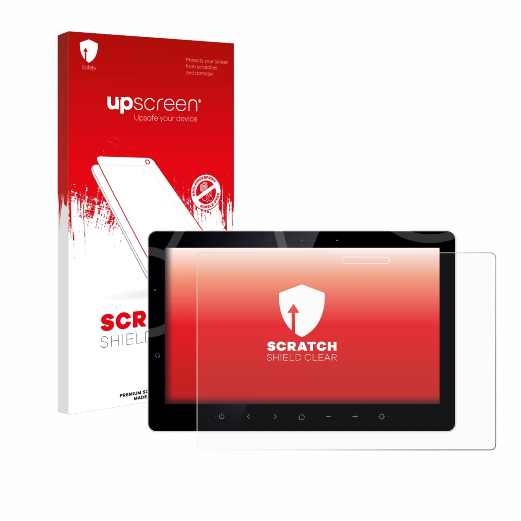 Parte frontale di una confezione del prodotto con il logo del marchio upscreen. Accanto è raffigurato il dispositivo Bewatec .