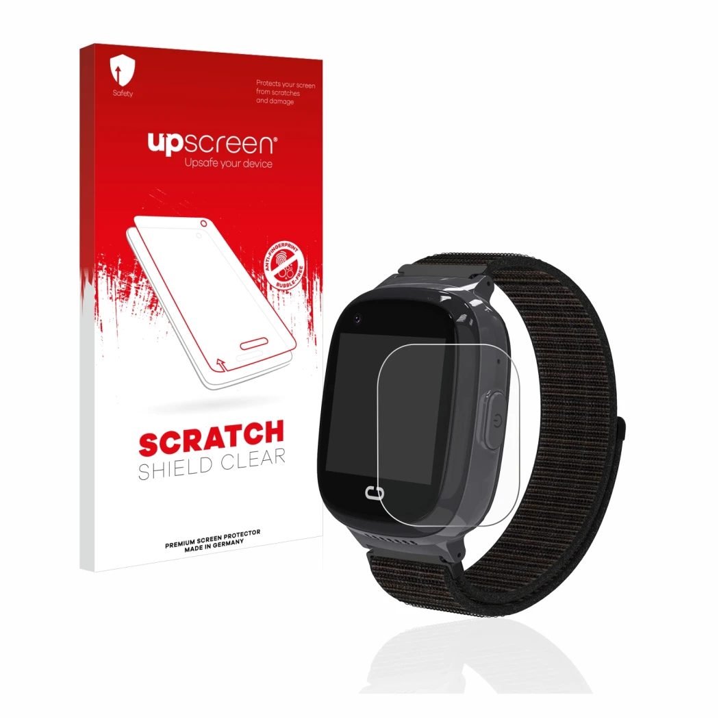 Parte frontale di una confezione del prodotto con il logo del marchio upscreen. Accanto è raffigurato il dispositivo Pthtechus