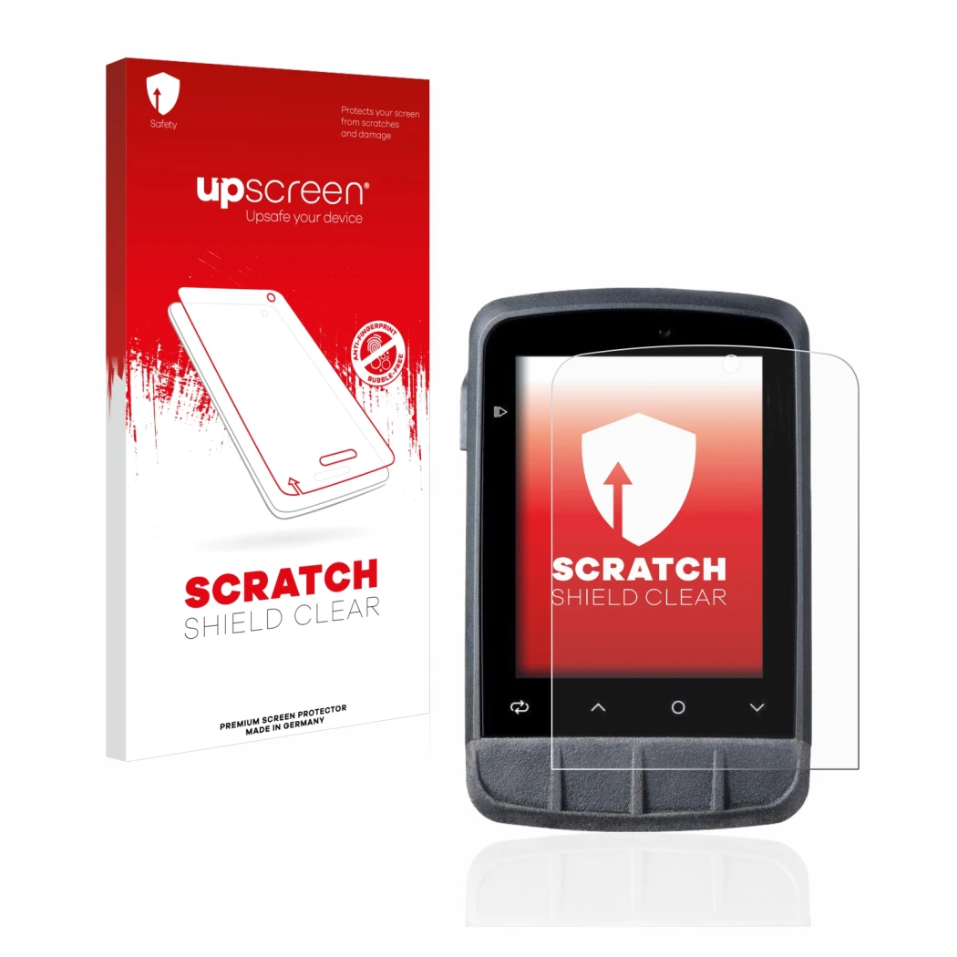 Parte frontale di una confezione del prodotto con il logo del marchio upscreen. Accanto è raffigurato il dispositivo Giant Das