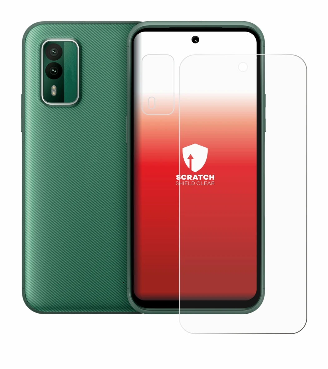 Immagine del dispositivo Nokia XR21 (Fronte+Fotocamera) con un'ampia varietà di protezioni per lo schermo.
