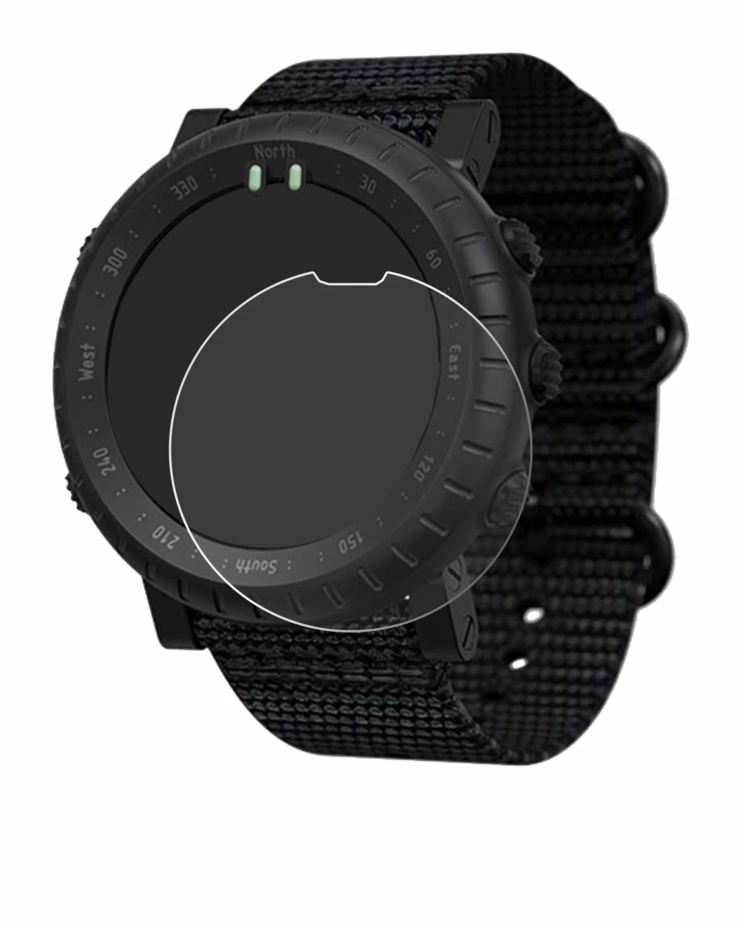 Immagine del dispositivo Suunto Core Alpha con un'ampia varietà di protezioni per lo schermo.