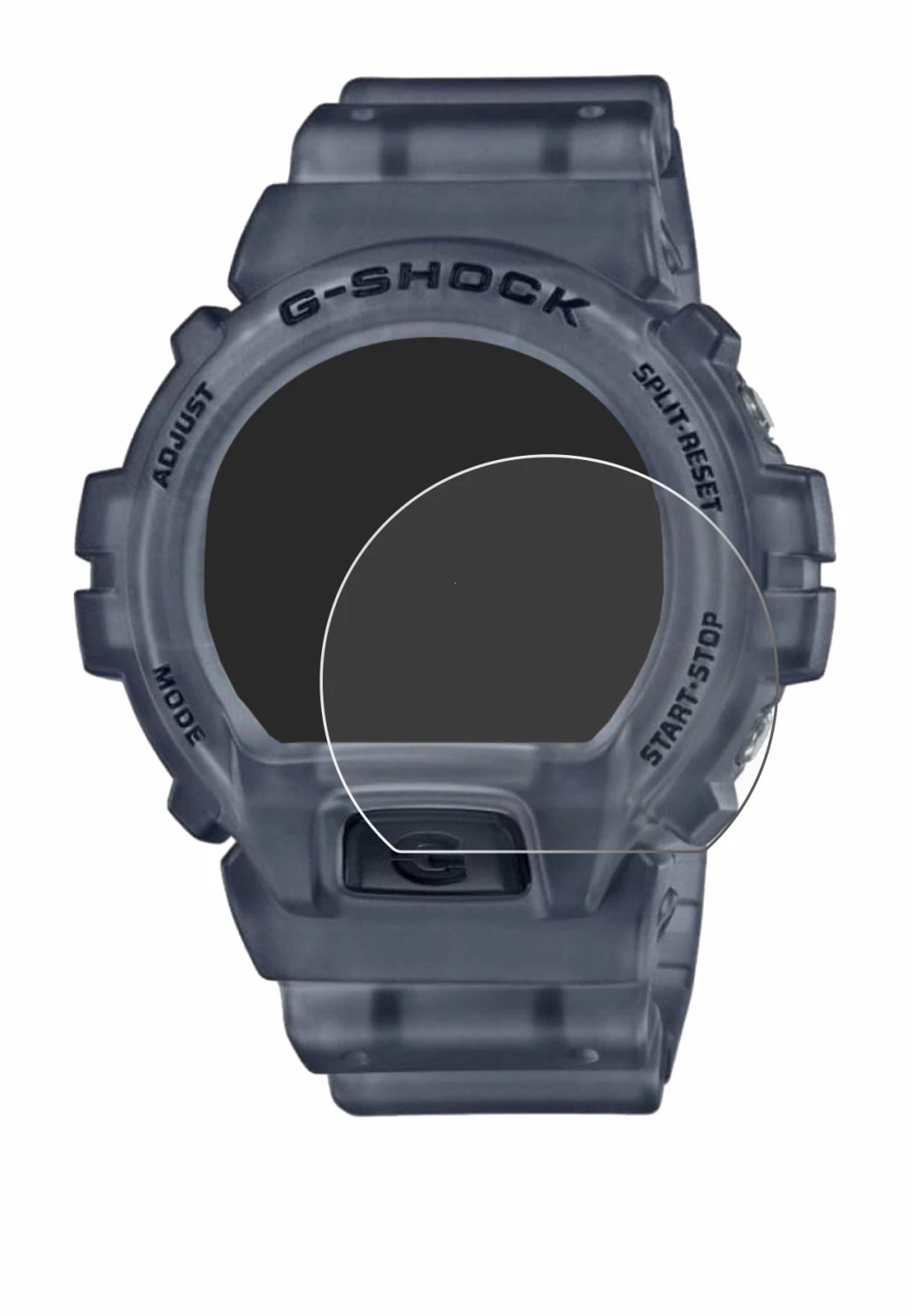 Immagine del dispositivo Casio G-Shock DW-6900 con un'ampia varietà di protezioni per lo schermo.