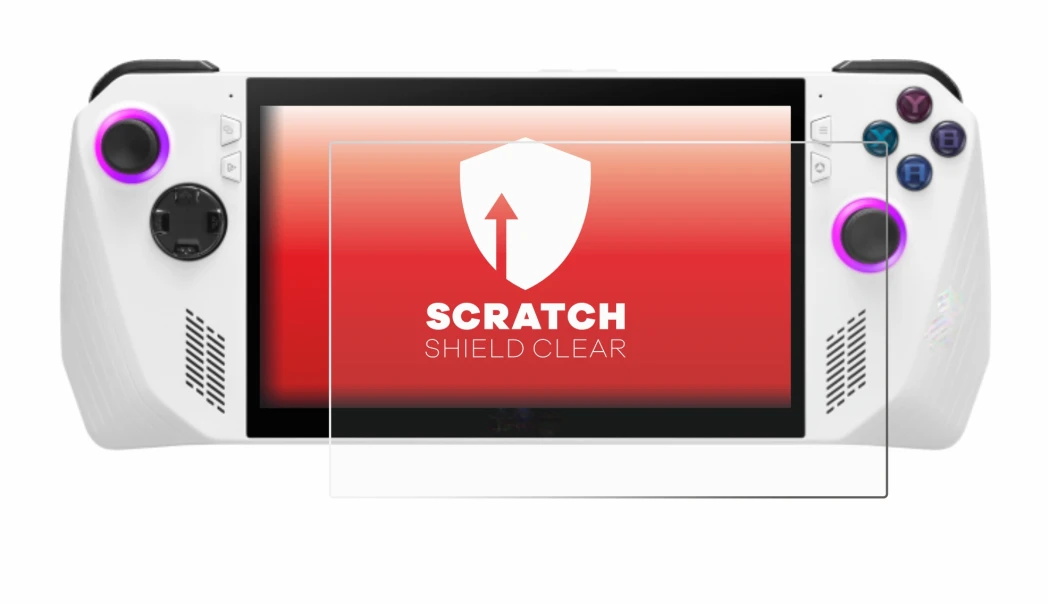 Immagine del dispositivo ASUS ROG Ally (2023) RC71L con un'ampia varietà di protezioni per lo schermo.