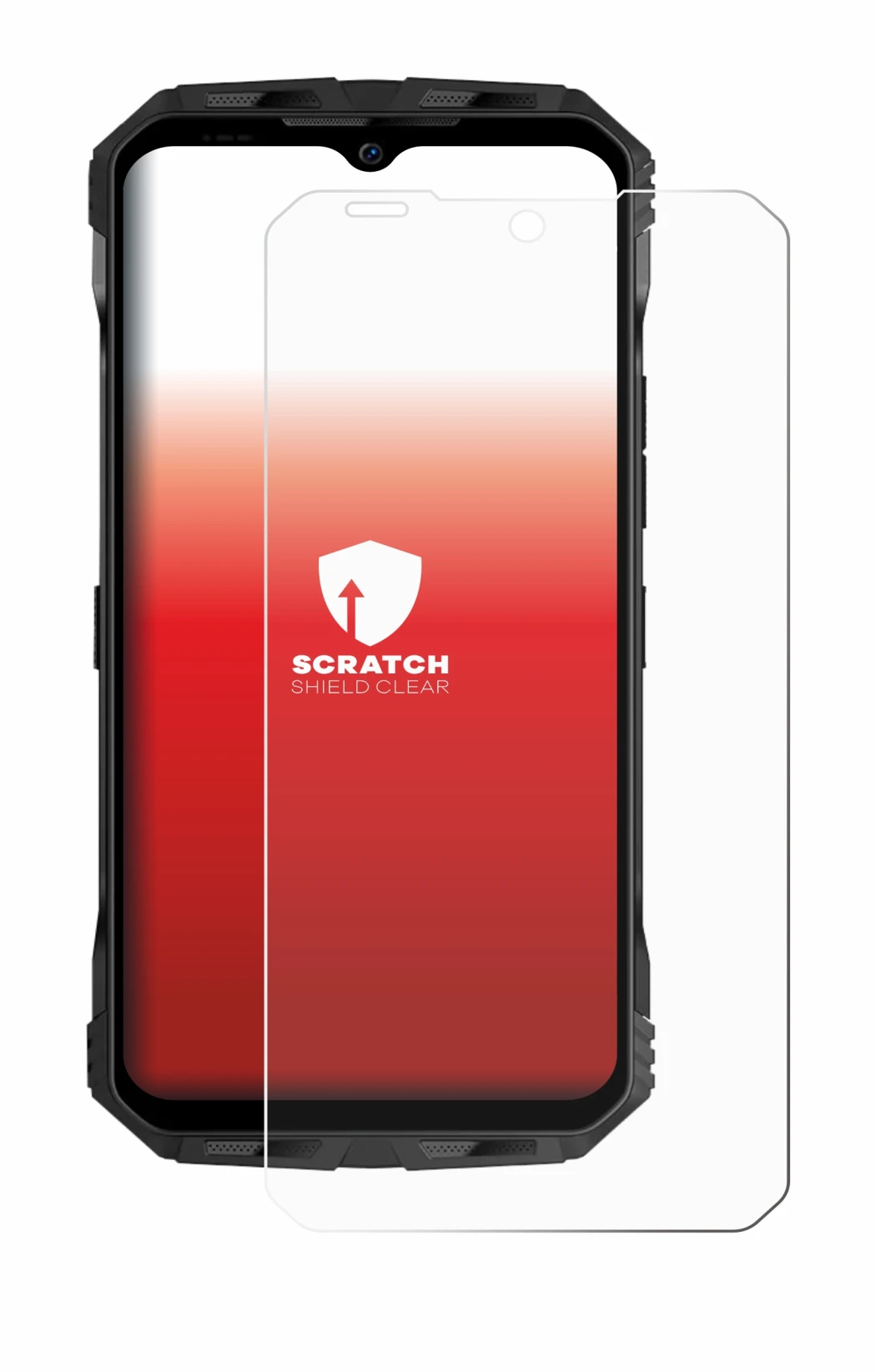 Immagine del dispositivo Doogee V30T con un'ampia varietà di protezioni per lo schermo.