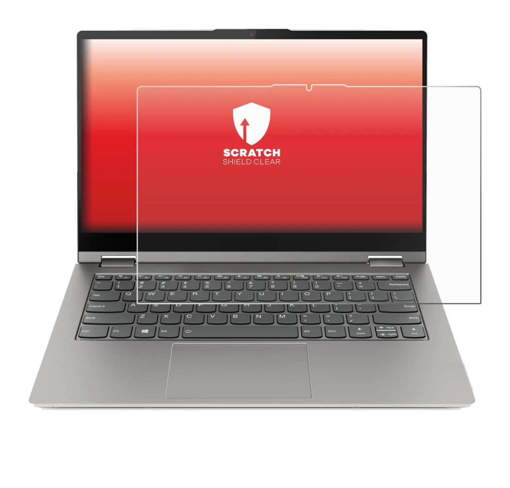 Immagine del dispositivo Lenovo ThinkBook 14s Yoga G3 con un'ampia varietà di protezioni per lo schermo.