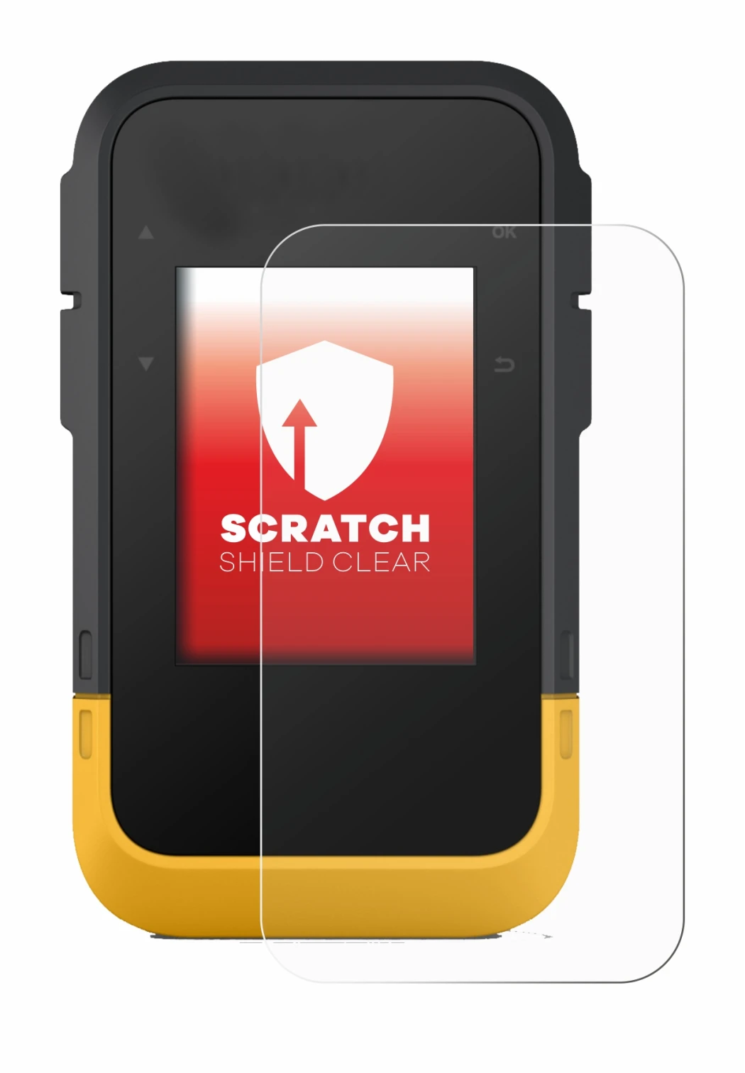 Immagine del dispositivo Garmin eTrex SE con un'ampia varietà di protezioni per lo schermo.