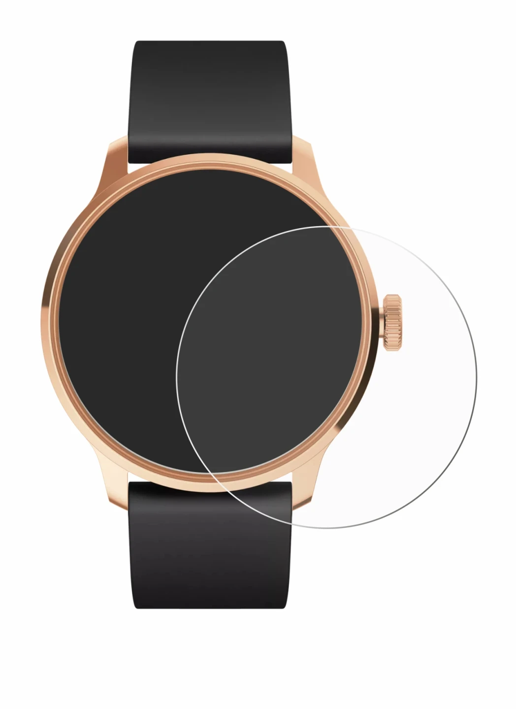 Immagine del dispositivo Withings ScanWatch Light con un'ampia varietà di protezioni per lo schermo.
