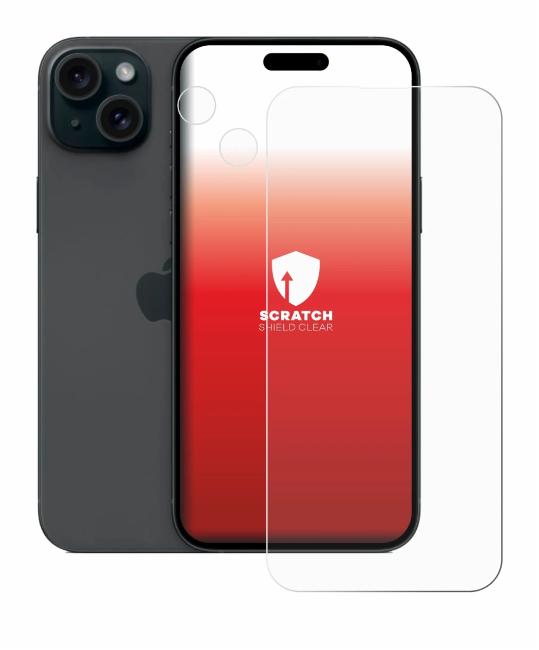 Immagine del dispositivo Apple iPhone 15 Plus (Fronte+Fotocamera) con un'ampia varietà di protezioni per lo schermo.