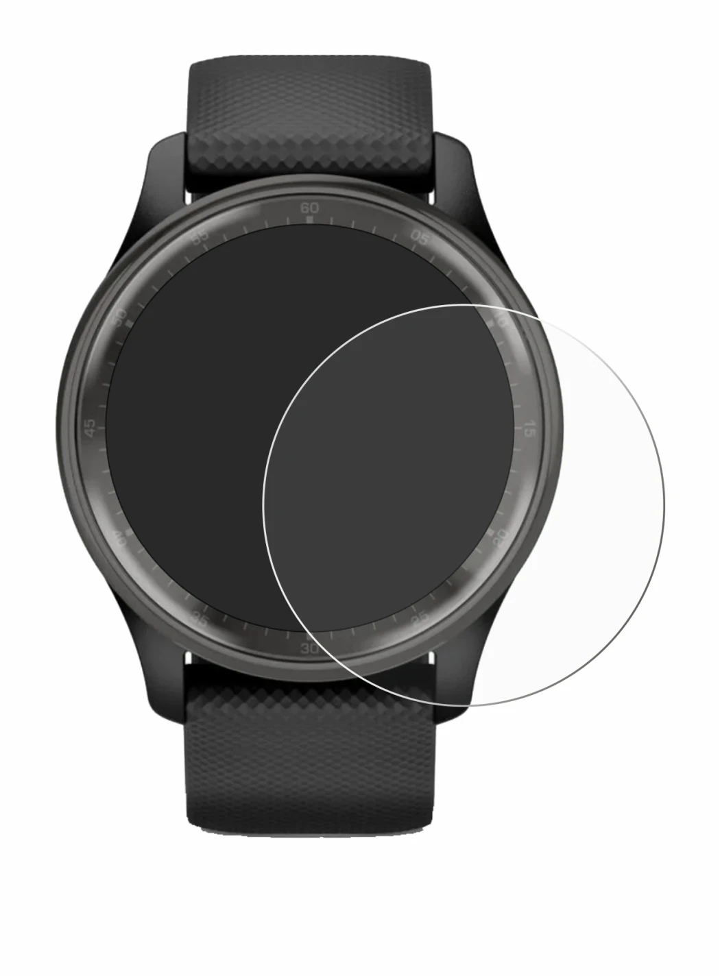 Immagine del dispositivo Garmin Vivomove Trend con un'ampia varietà di protezioni per lo schermo.