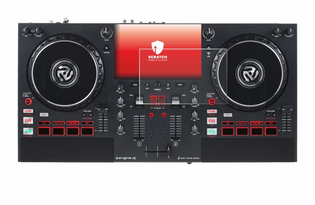 Immagine del dispositivo Numark Mixstream Pro+ con un'ampia varietà di protezioni per lo schermo.
