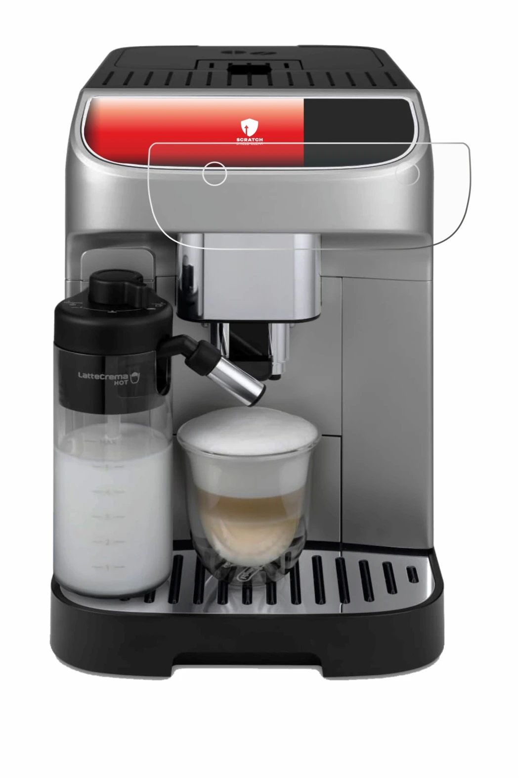 Immagine del dispositivo DeLonghi Magnifica Plus con un'ampia varietà di protezioni per lo schermo.