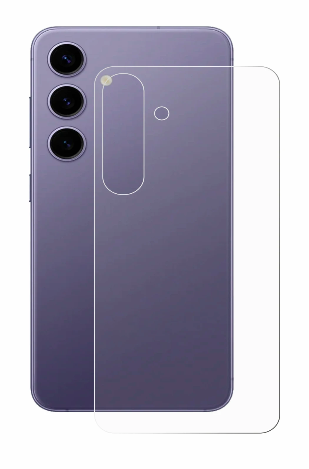 Immagine del dispositivo Samsung Galaxy S24 (Posteriore) con un'ampia varietà di protezioni per lo schermo.