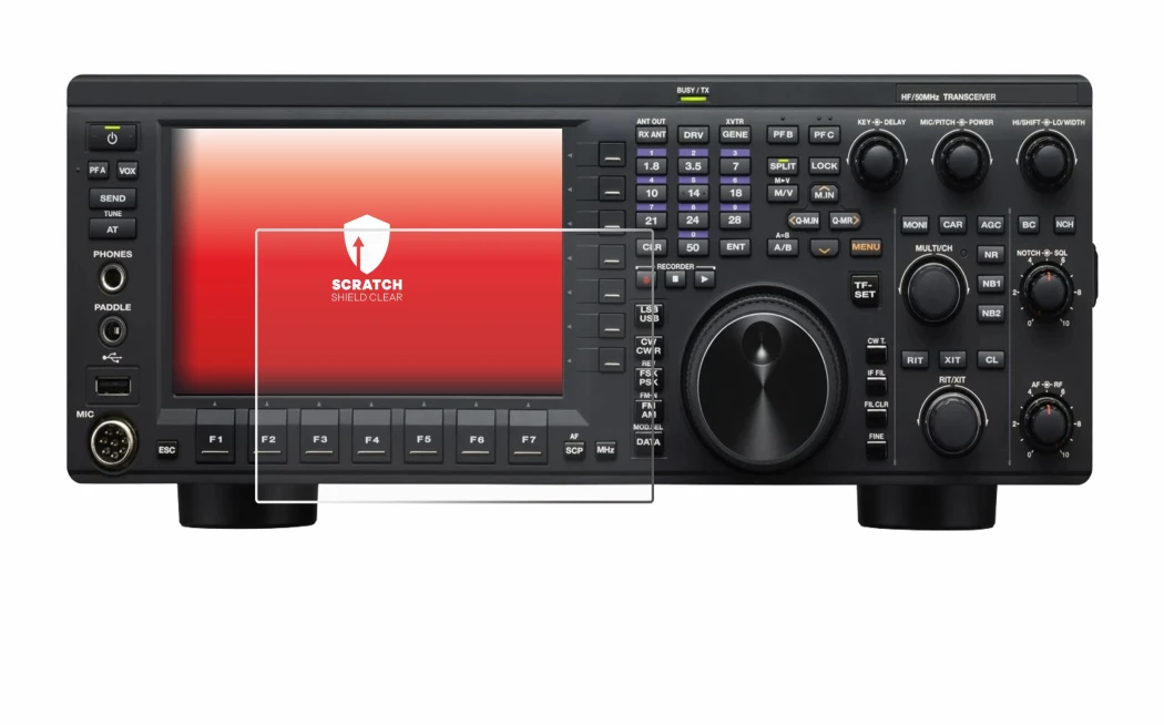 Immagine del dispositivo Kenwood TS-890S con un'ampia varietà di protezioni per lo schermo.