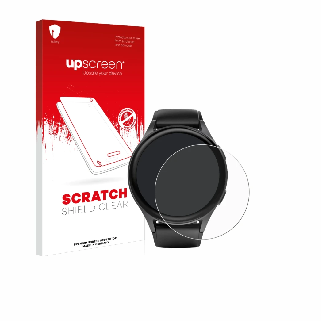 Parte frontale di una confezione del prodotto con il logo del marchio upscreen. Accanto è raffigurato il dispositivo Hama 8900
