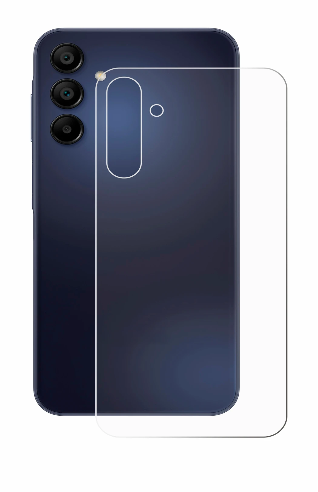 Immagine del dispositivo Samsung Galaxy A15 5G (Posteriore) con un'ampia varietà di protezioni per lo schermo.