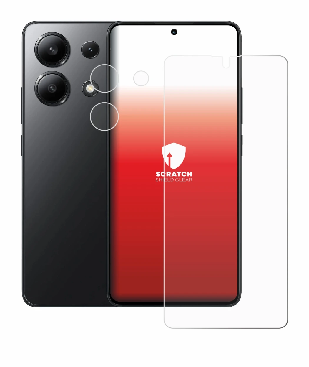 Immagine del dispositivo Xiaomi Redmi Note 13 (Fronte+Fotocamera) con un'ampia varietà di protezioni per lo schermo.