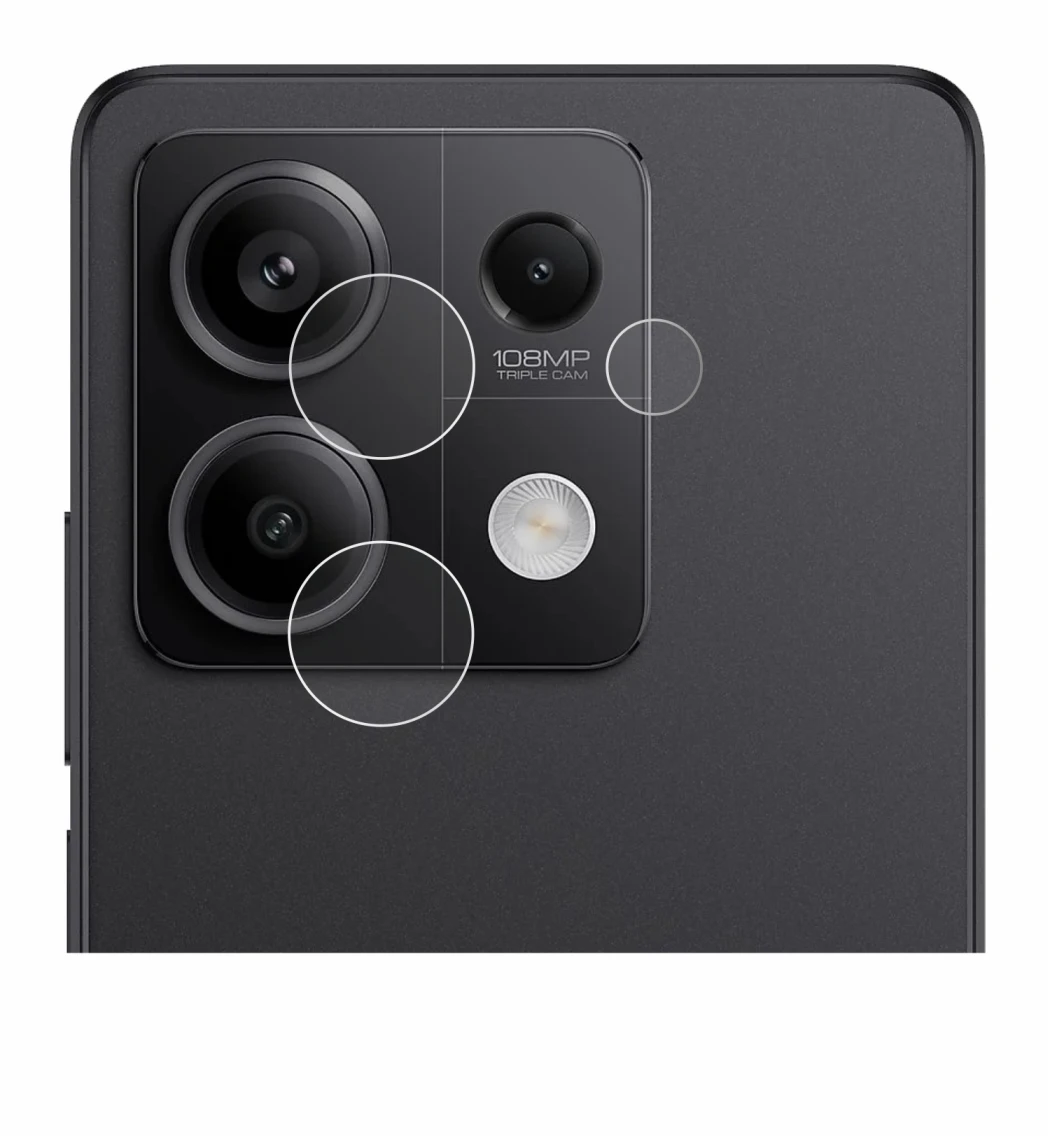 Immagine del dispositivo Xiaomi Redmi Note 13 Pro 5G (SOLO Fotocamera) con un'ampia varietà di protezioni per lo schermo.