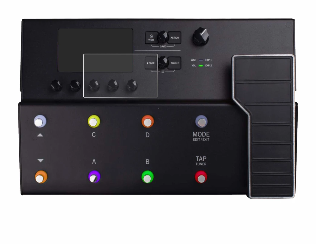 Immagine del dispositivo Line 6 POD GO con un'ampia varietà di protezioni per lo schermo.