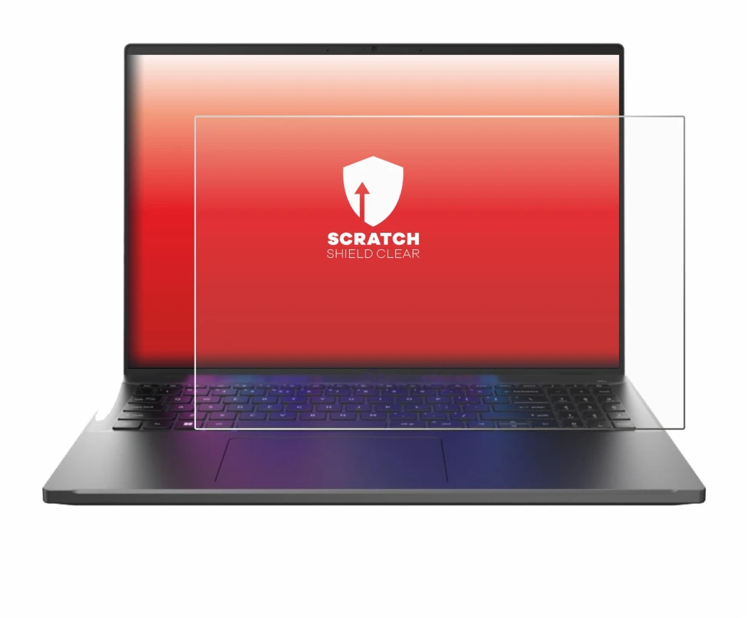 Immagine del dispositivo Acer Swift Go 16 con un'ampia varietà di protezioni per lo schermo.