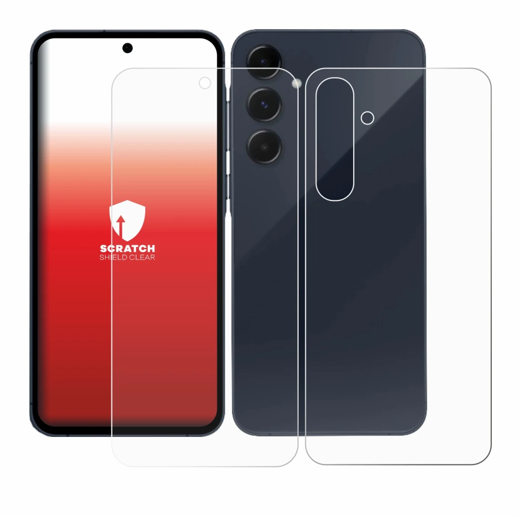 Immagine del dispositivo Samsung Galaxy A55 5G (Fronte+Retro) con un'ampia varietà di protezioni per lo schermo.