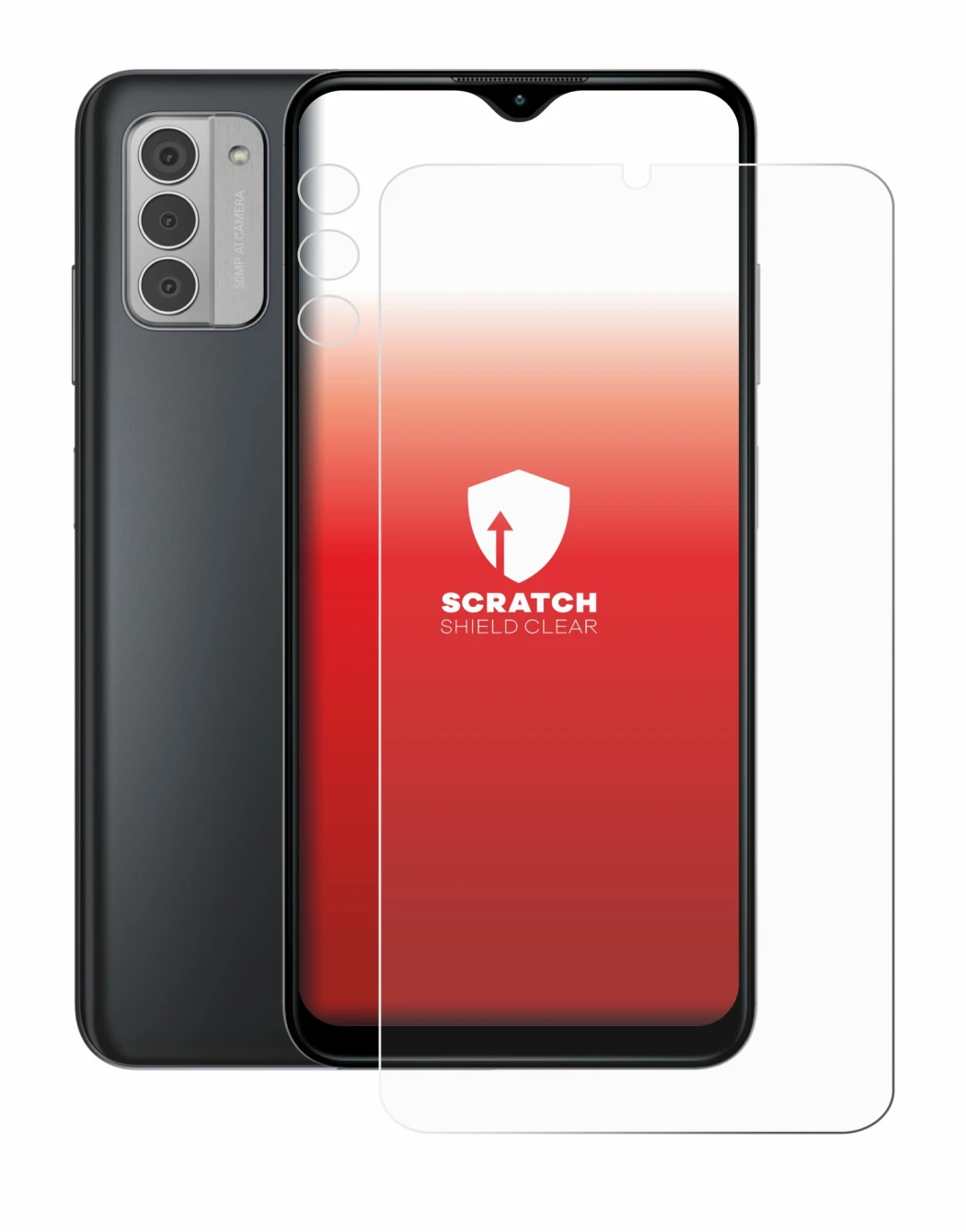Immagine del dispositivo Nokia G42 5G (Fronte+Fotocamera) con un'ampia varietà di protezioni per lo schermo.