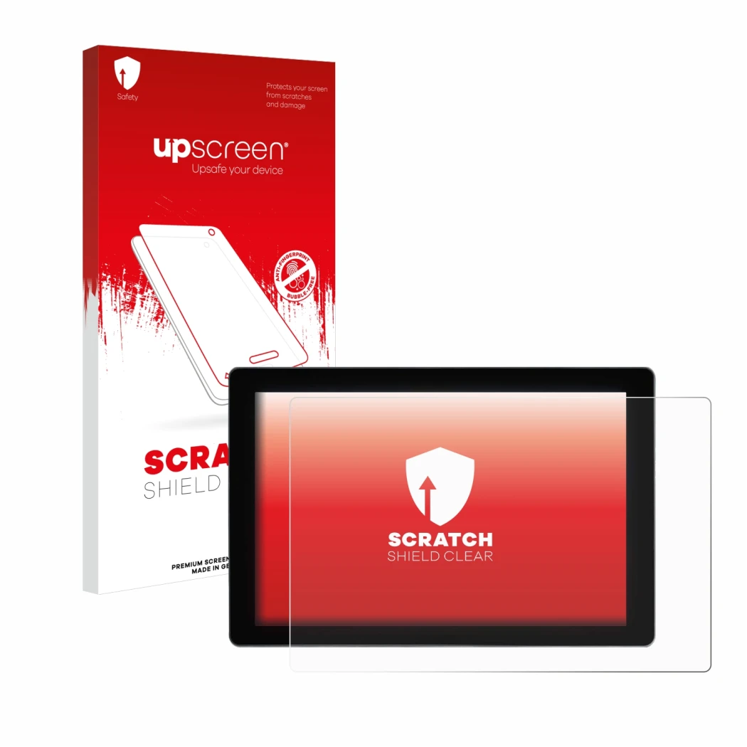 Parte frontale di una confezione del prodotto con il logo del marchio upscreen. Accanto è raffigurato il dispositivo SmallHD I