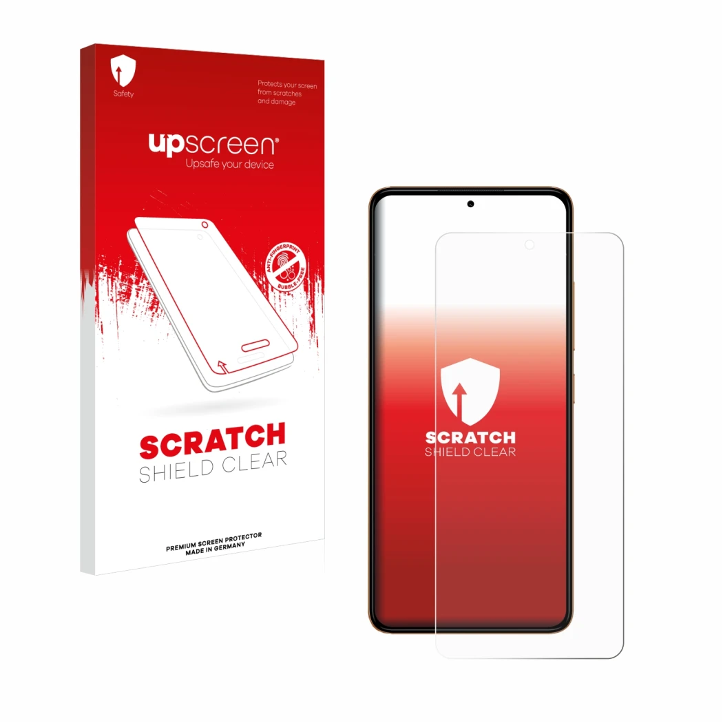 Parte frontale di una confezione del prodotto con il logo del marchio upscreen. Accanto è raffigurato il dispositivo HMD Pulse