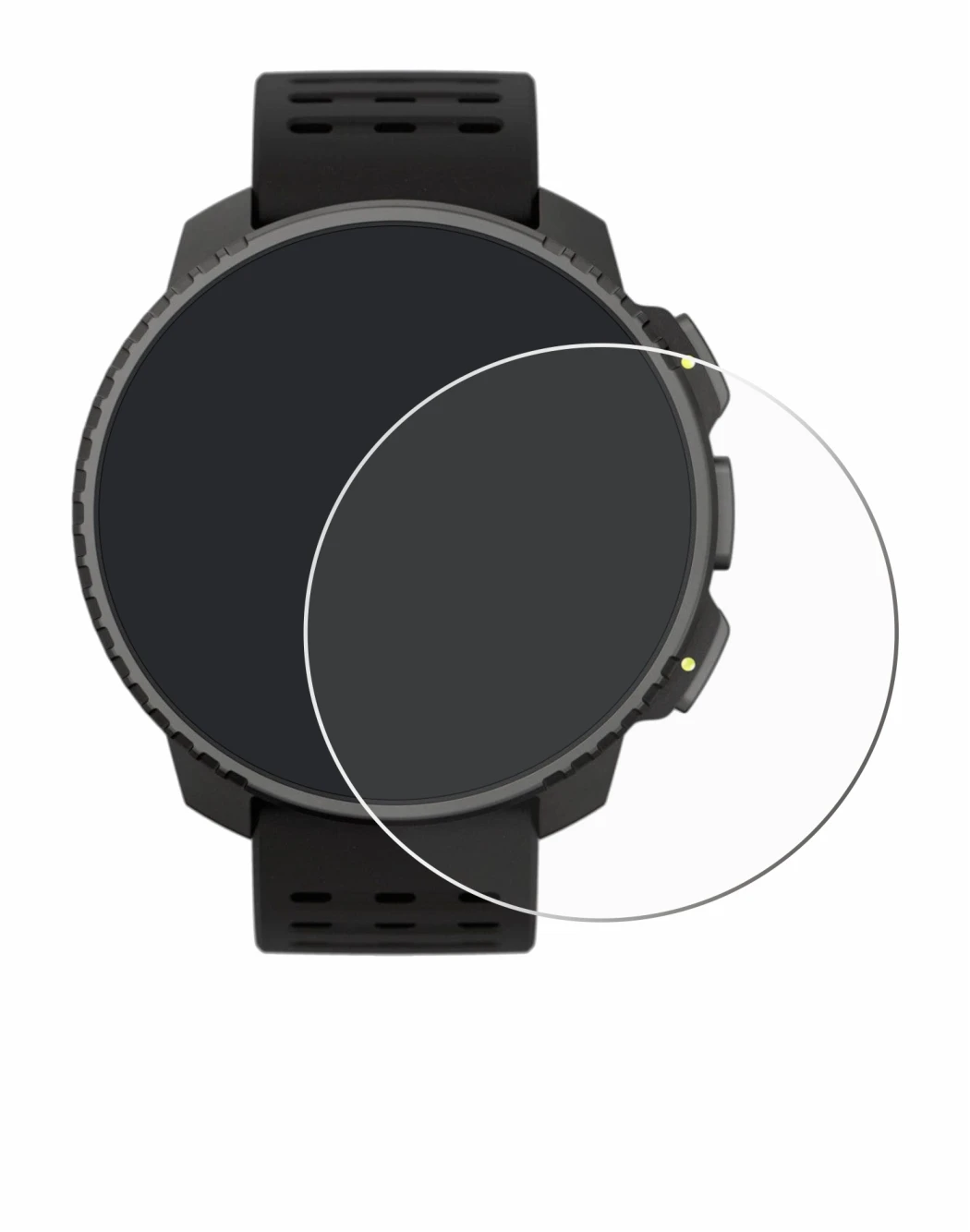 Immagine del dispositivo Suunto Vertical Solar con un'ampia varietà di protezioni per lo schermo.