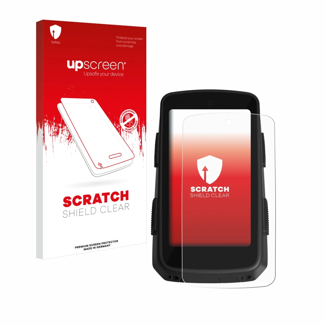 Parte frontale di una confezione del prodotto con il logo del marchio upscreen. Accanto è raffigurato il dispositivo Hammerhea