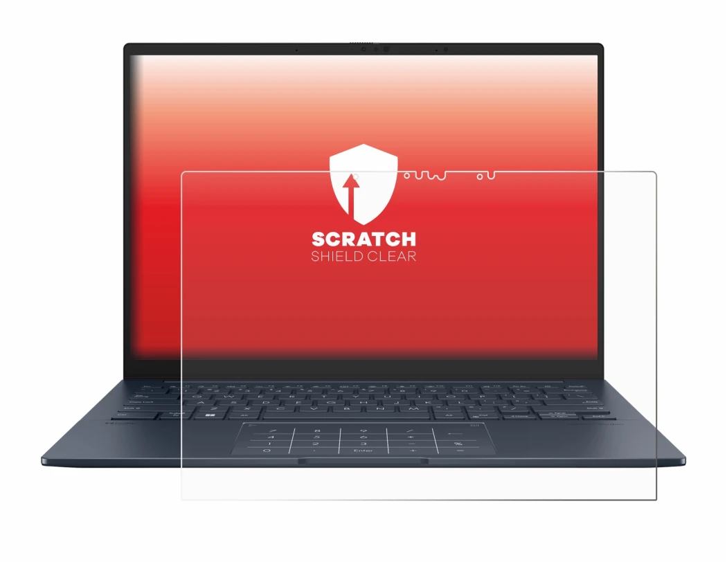 Immagine del dispositivo ASUS ZenBook 14 OLED UX3405 Touch con un'ampia varietà di protezioni per lo schermo.