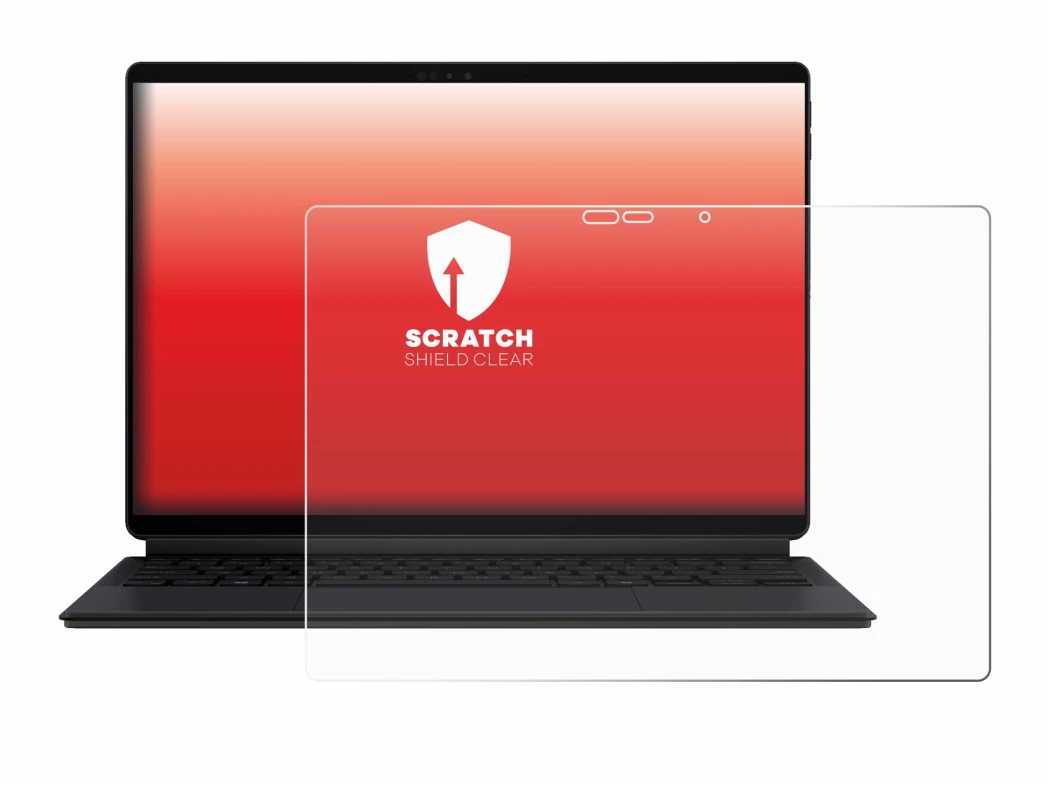 Immagine del dispositivo ASUS ProArt PZ13 con un'ampia varietà di protezioni per lo schermo.