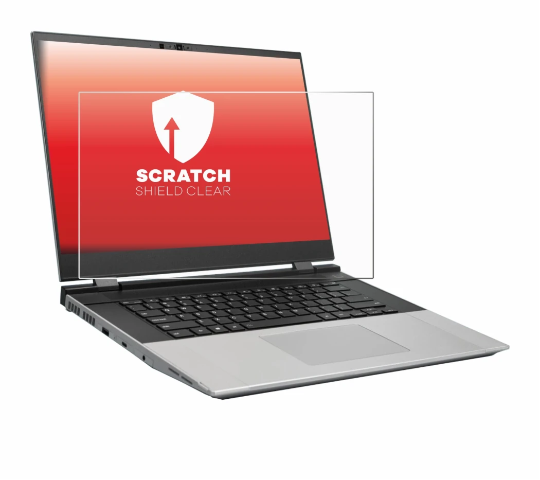 Immagine del dispositivo Framework Laptop 16 con un'ampia varietà di protezioni per lo schermo.