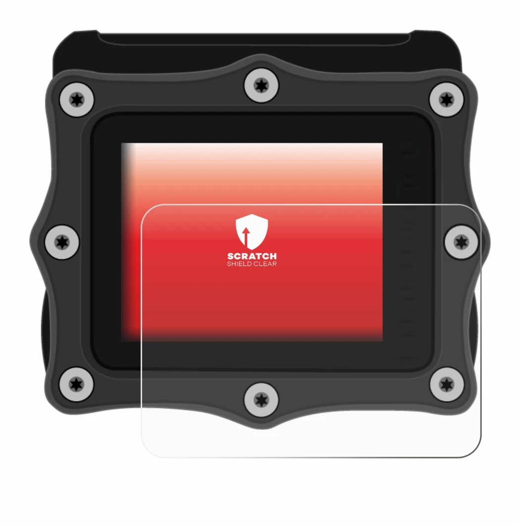 Immagine del dispositivo Shearwater Perdix dive computer con un'ampia varietà di protezioni per lo schermo.