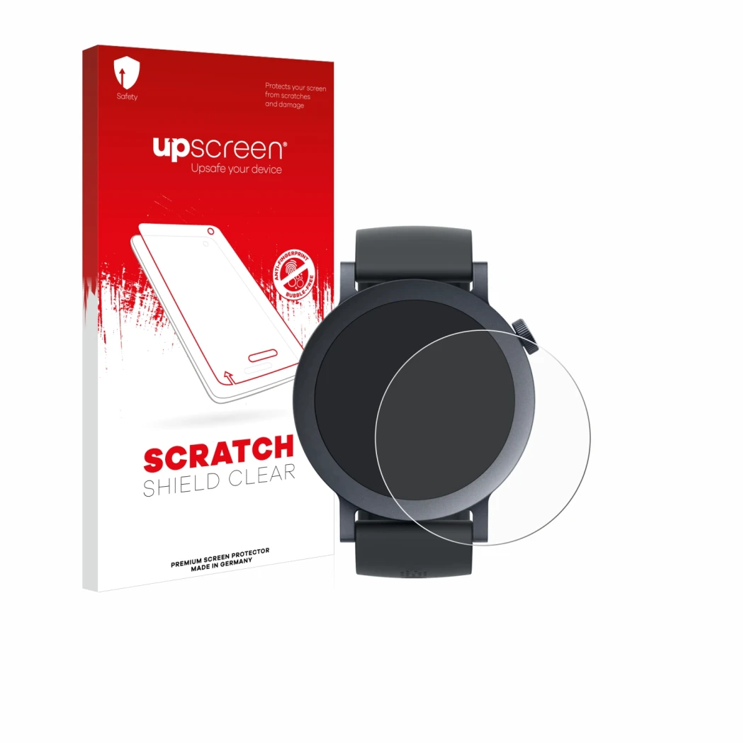Parte frontale di una confezione del prodotto con il logo del marchio upscreen. Accanto è raffigurato il dispositivo Nothing C