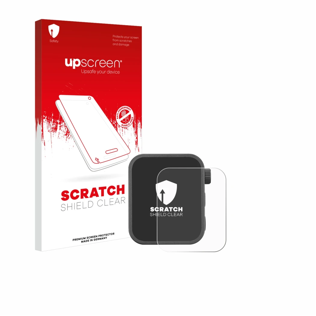 Parte frontale di una confezione del prodotto con il logo del marchio upscreen. Accanto è raffigurato il dispositivo Godox X3