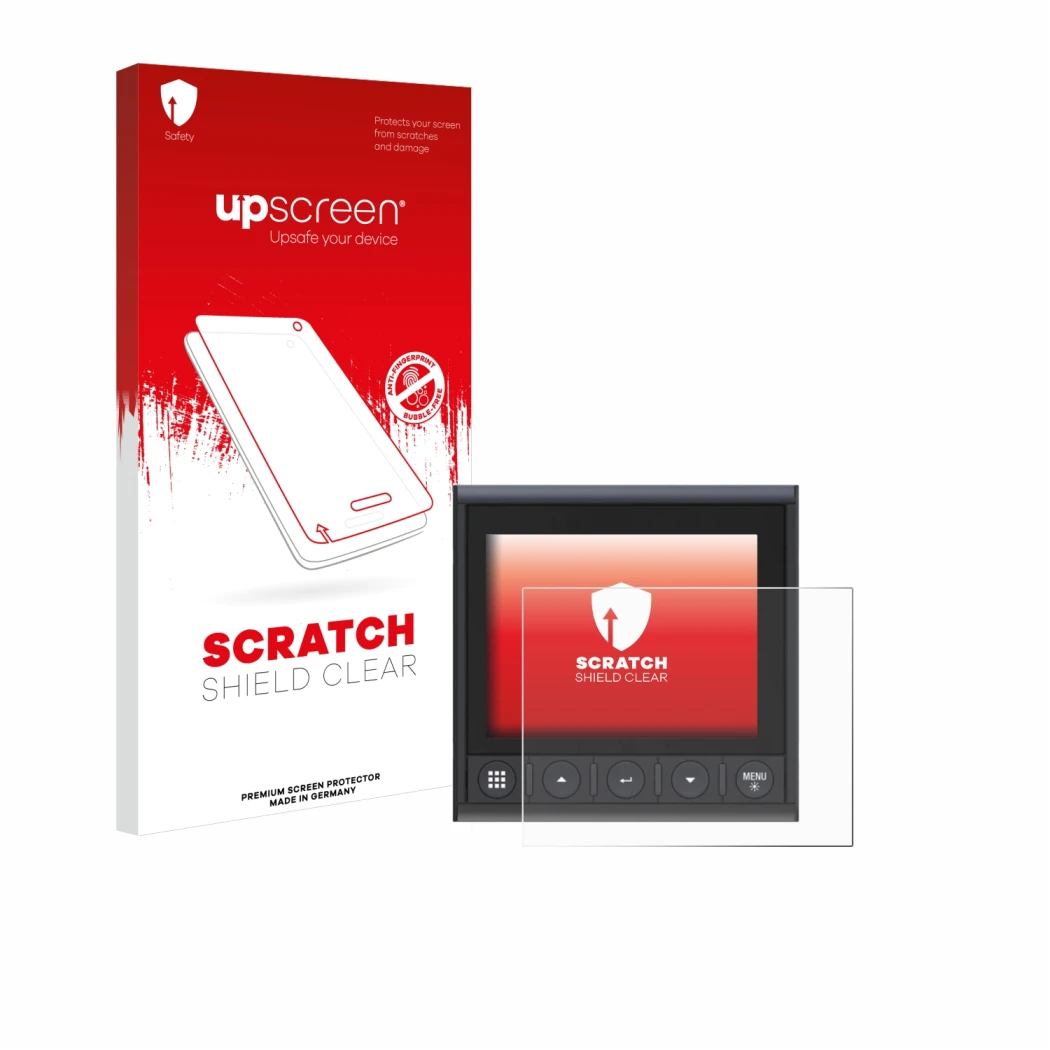 Parte frontale di una confezione del prodotto con il logo del marchio upscreen. Accanto è raffigurato il dispositivo B&G Trito