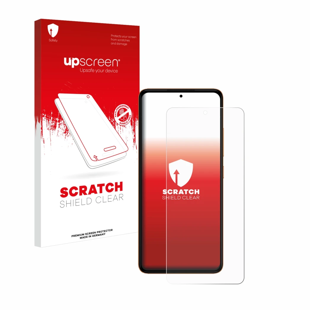 Parte frontale di una confezione del prodotto con il logo del marchio upscreen. Accanto è raffigurato il dispositivo HMD Pulse