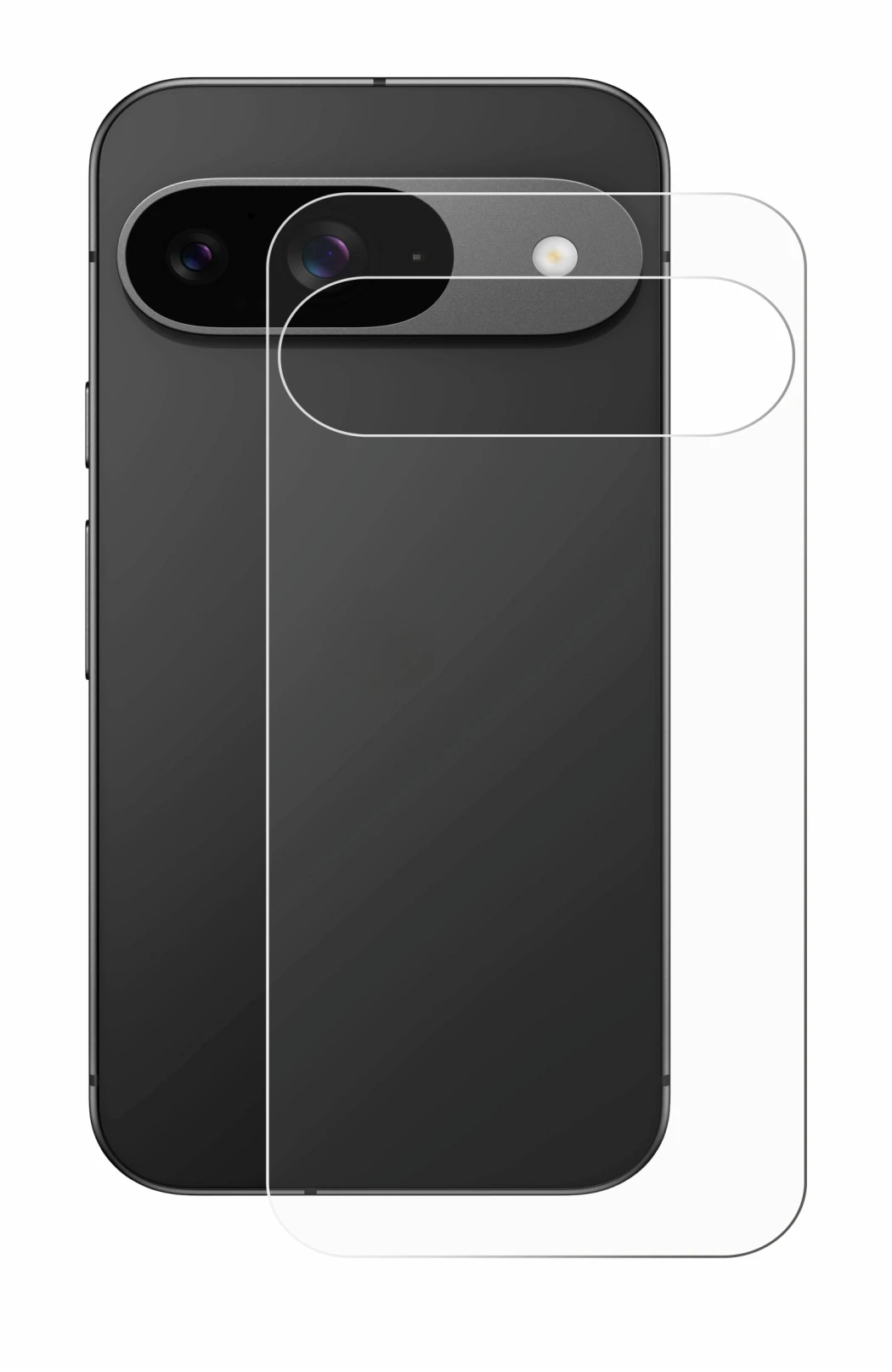 Immagine del dispositivo Google Pixel 9 (Posteriore) con un'ampia varietà di protezioni per lo schermo.