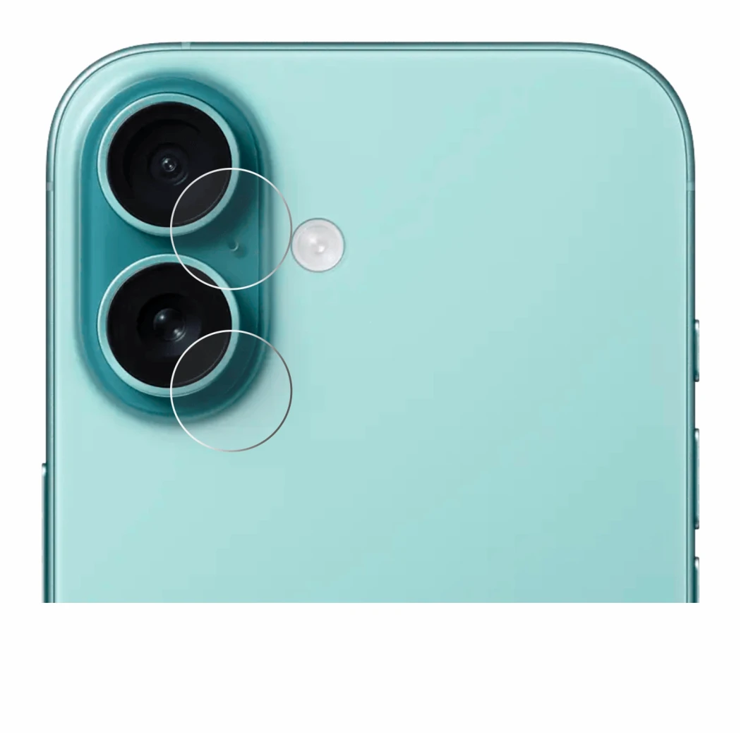 Immagine del dispositivo Apple iPhone 16 Plus (SOLO Fotocamera) con un'ampia varietà di protezioni per lo schermo.