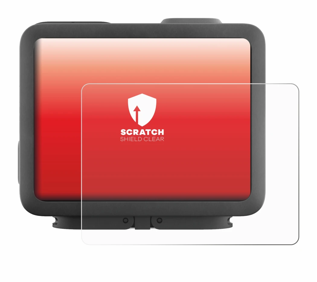 Immagine del dispositivo GoPro Hero 4k con un'ampia varietà di protezioni per lo schermo.