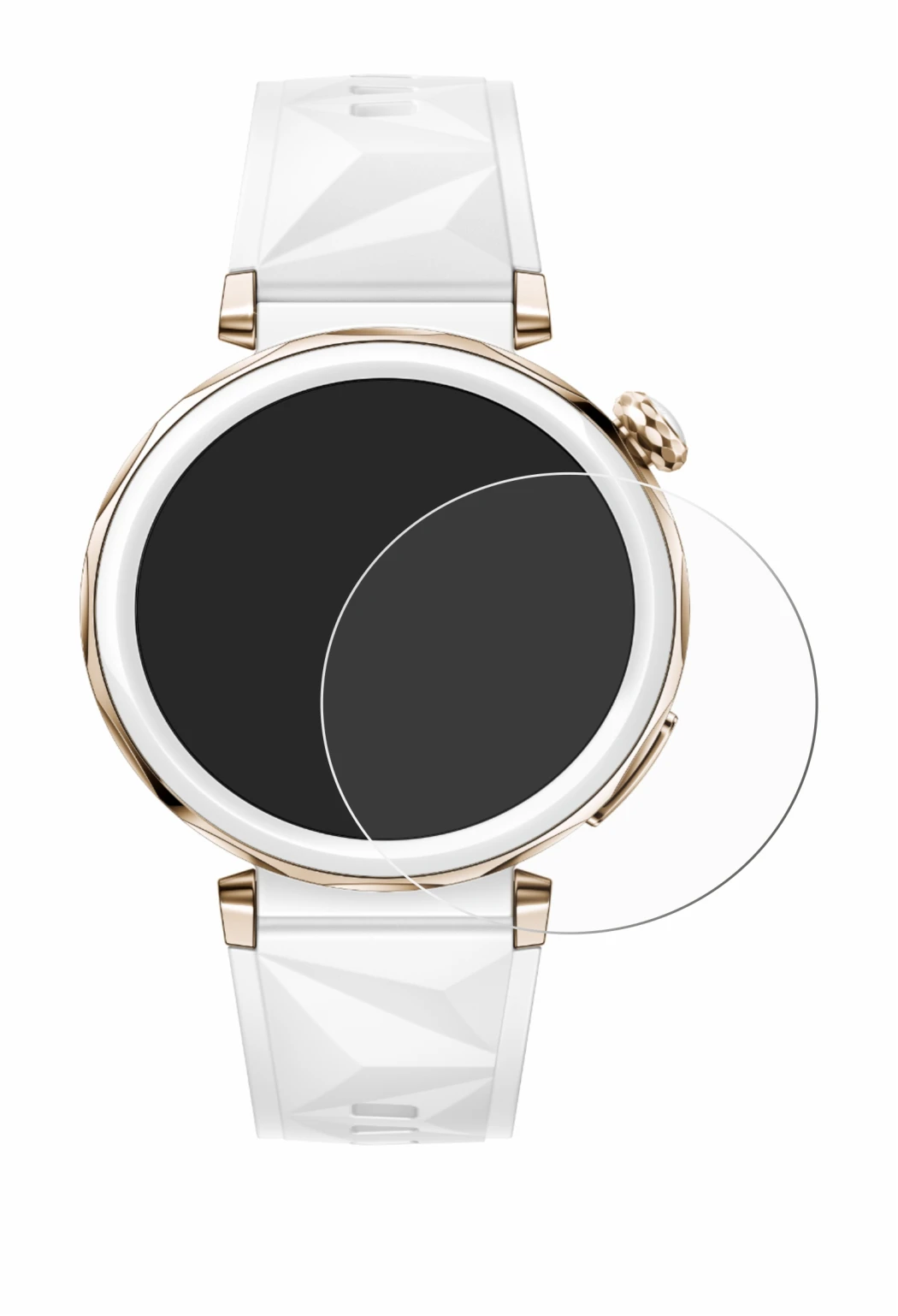 Immagine del dispositivo Huawei Watch GT 5 Pro (42 mm) con un'ampia varietà di protezioni per lo schermo.