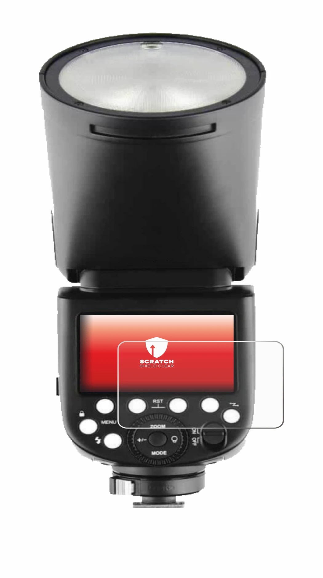 Immagine del dispositivo Godox TT685 II con un'ampia varietà di protezioni per lo schermo.