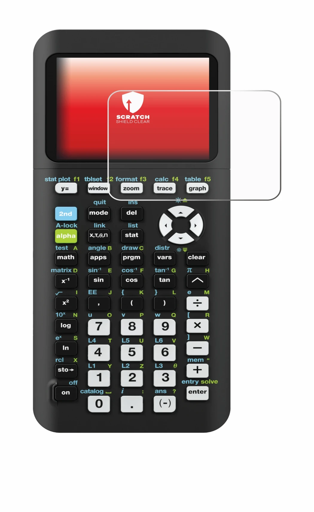 Immagine del dispositivo Texas Instruments TI-84 Plus CE-T Python con un'ampia varietà di protezioni per lo schermo.