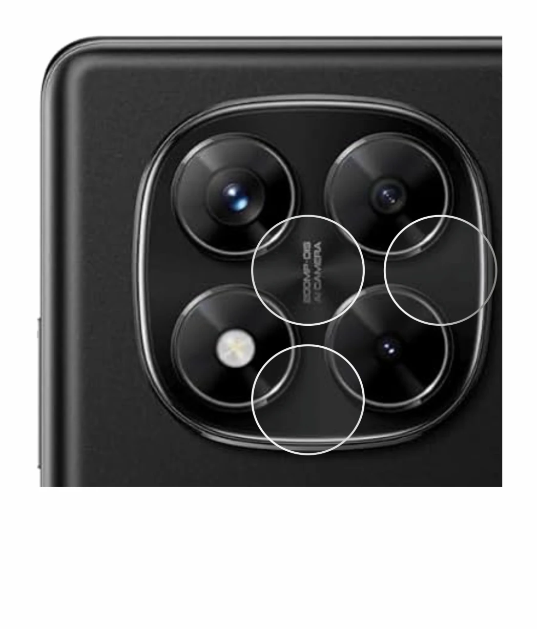 Immagine del dispositivo Xiaomi Redmi Note 14 Pro (SOLO Fotocamera) con un'ampia varietà di protezioni per lo schermo.