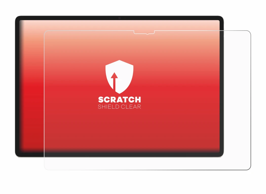 Immagine del dispositivo Lenovo Yoga Tab Plus 2025 con un'ampia varietà di protezioni per lo schermo.
