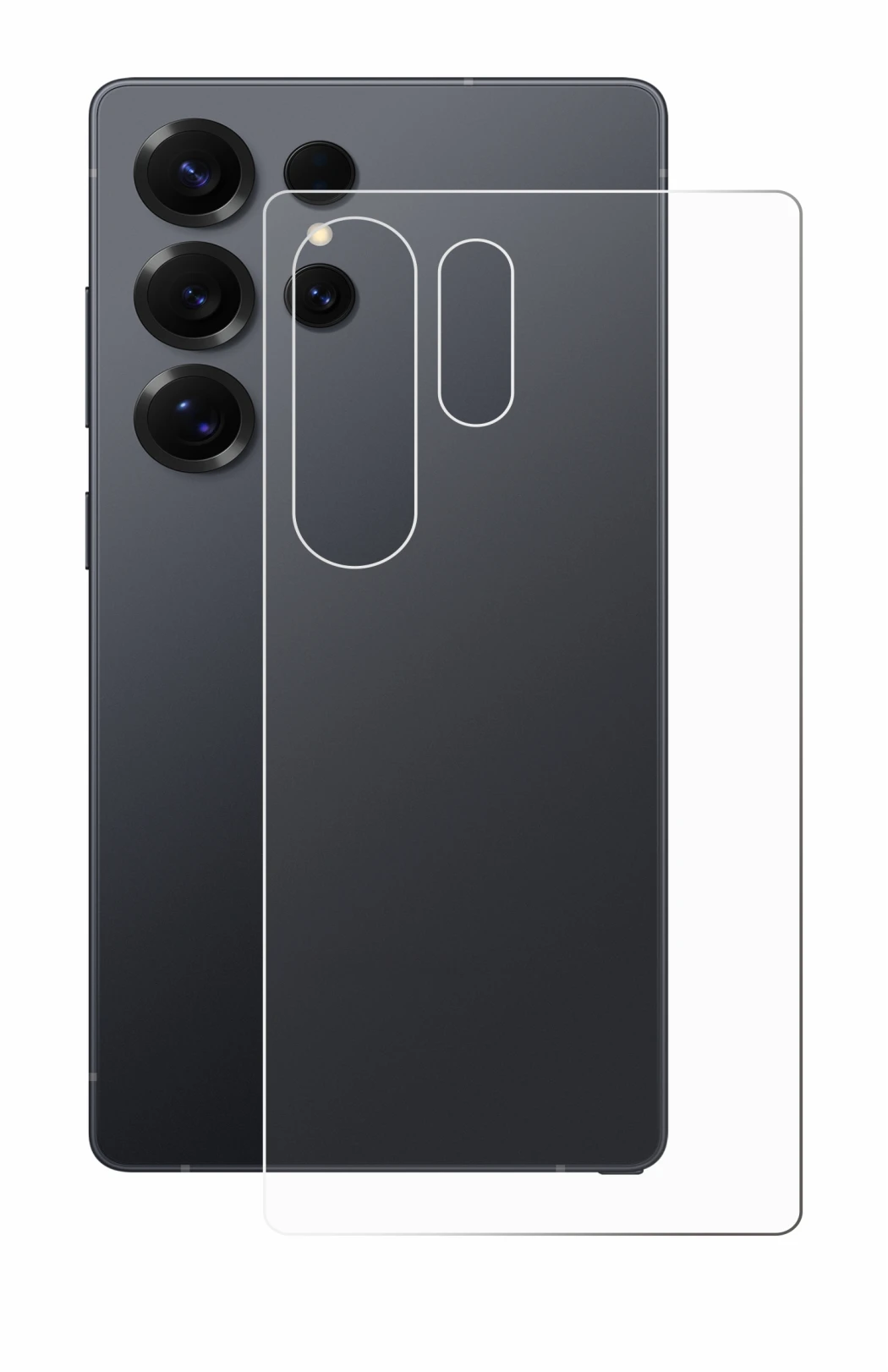 Immagine del dispositivo Samsung Galaxy S25 Ultra (Posteriore) con un'ampia varietà di protezioni per lo schermo.